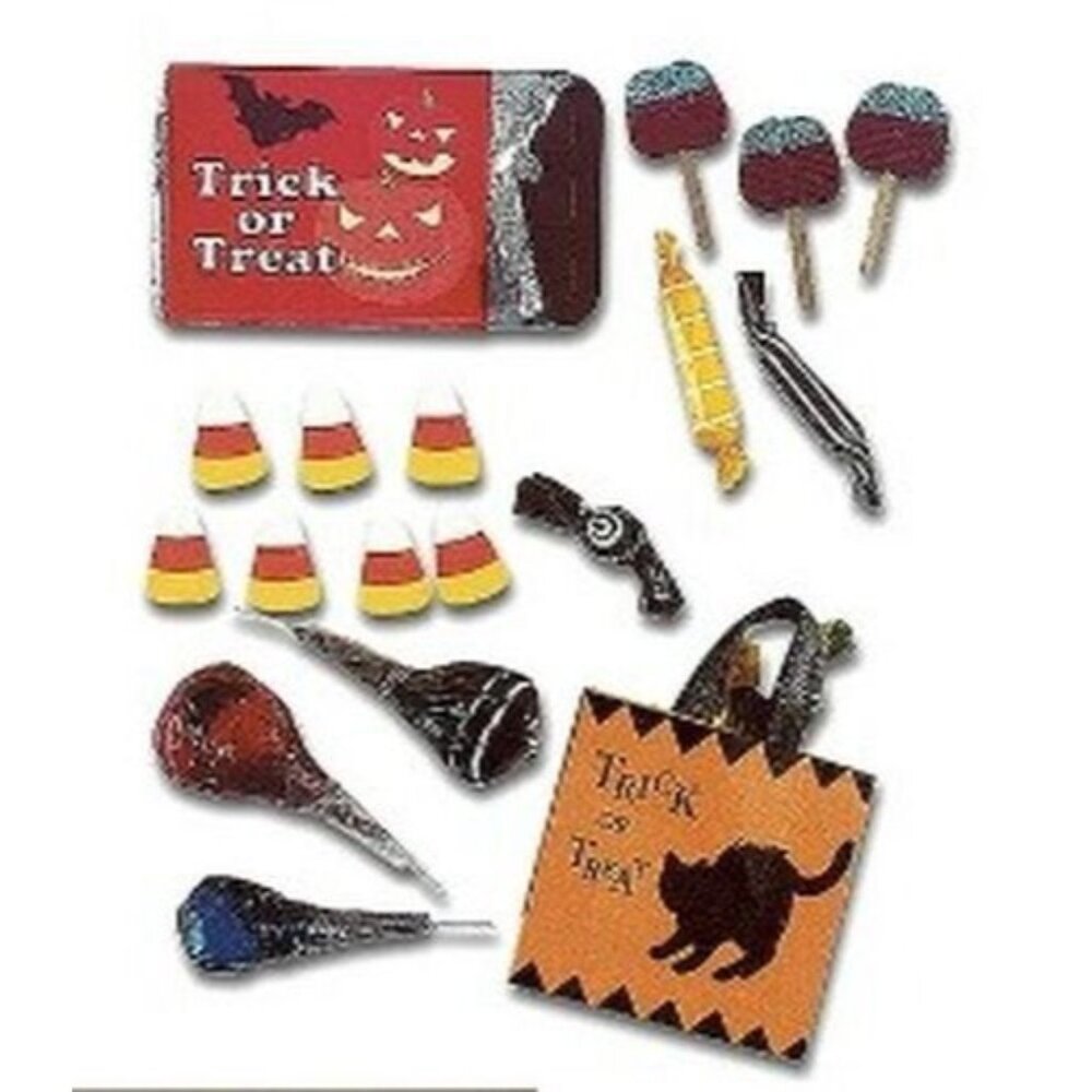 JOLEE'S Boutique Stickers TRICK OR TREAT Halloween Candy 3D Jolees Vintage Card‎